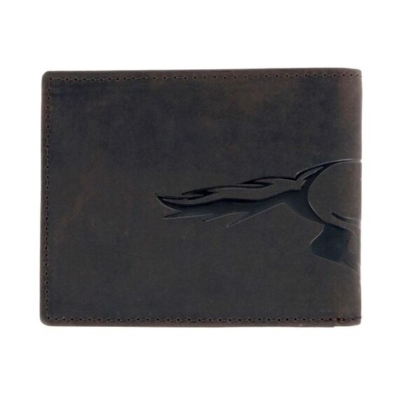 American Bison Men's Leather Horse Embossed Bifold Wallet - Picture 2 of 4